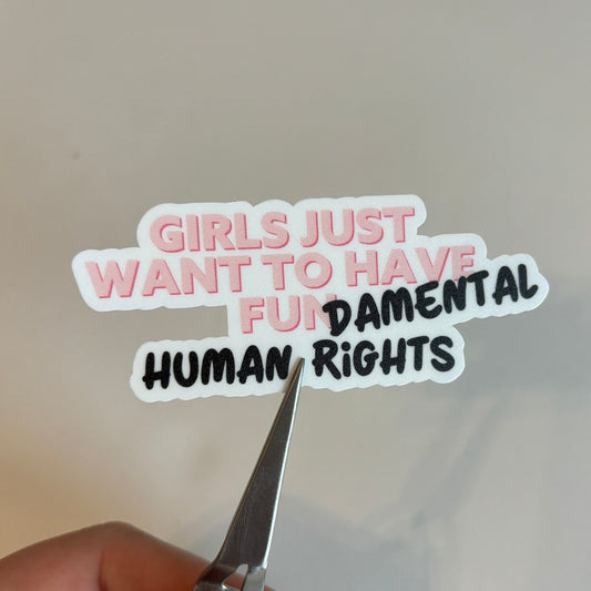 Girls Just Want To Have Fundamental Human Rights Sticker