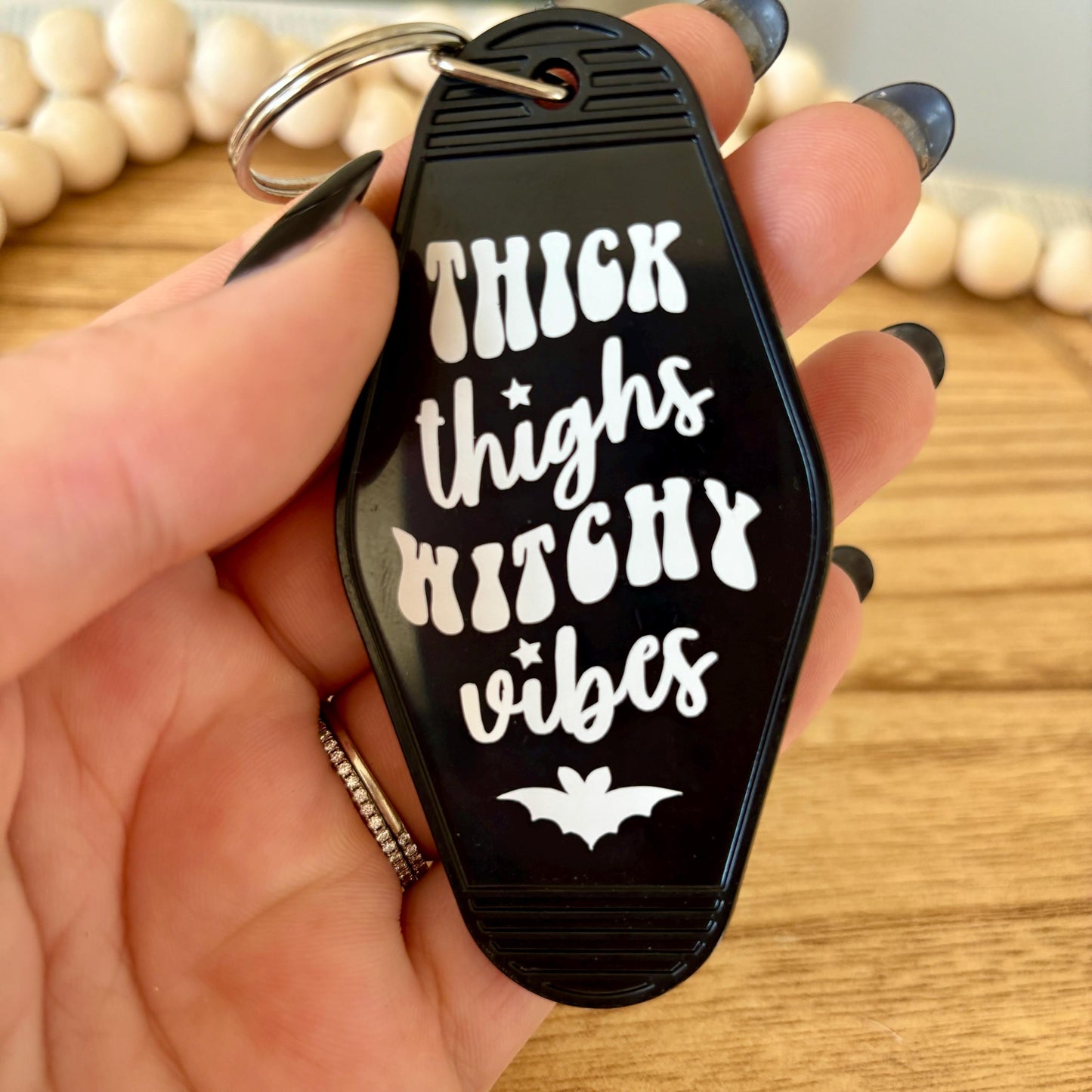 Thick Thighs Witchy Vibes Vintage Keychain