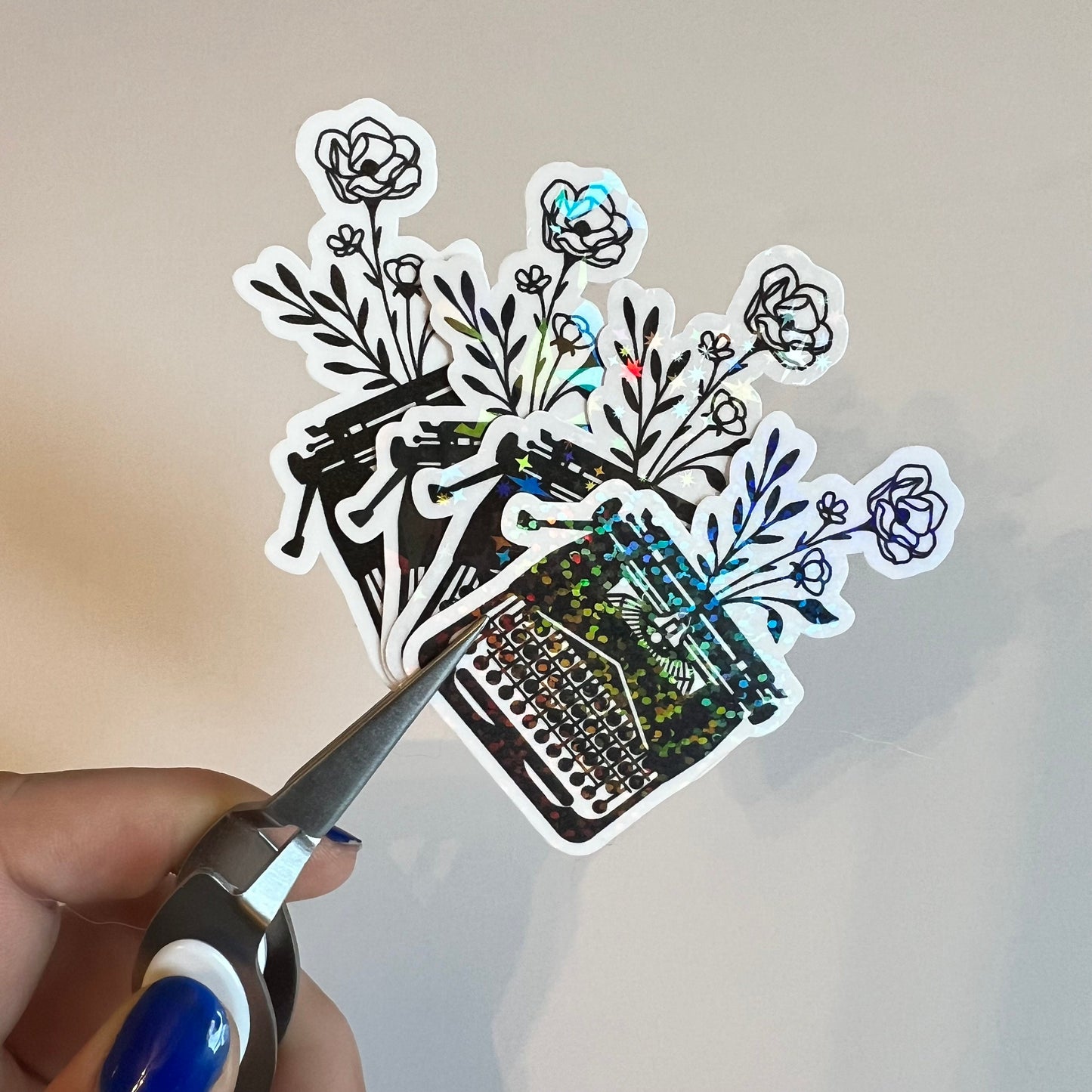 Floral Typewriter Sticker