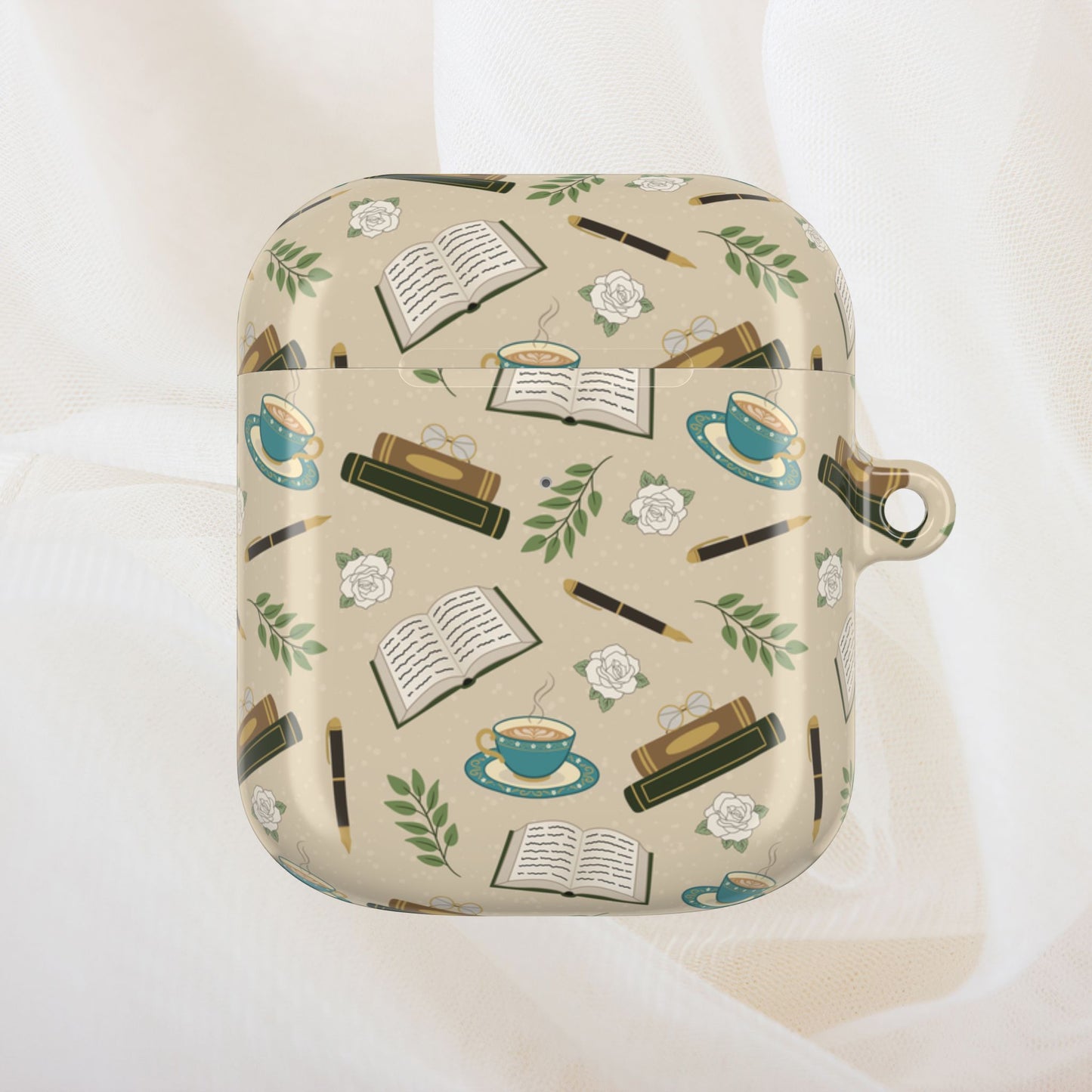 Romantic Vintage Books AirPod Case - Neutral