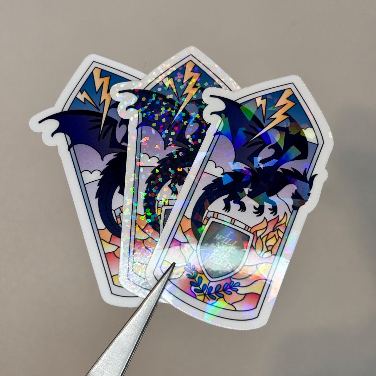 Fourth Wing Stained Glass Window Sticker