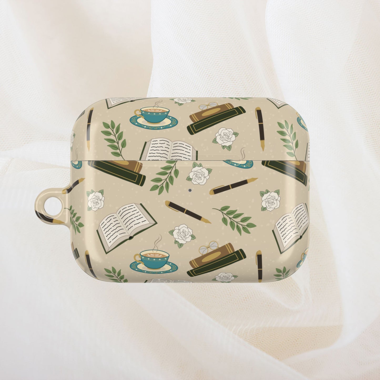 Romantic Vintage Books AirPod Case - Neutral