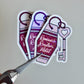 Romance Reader Motel Keychain Sticker