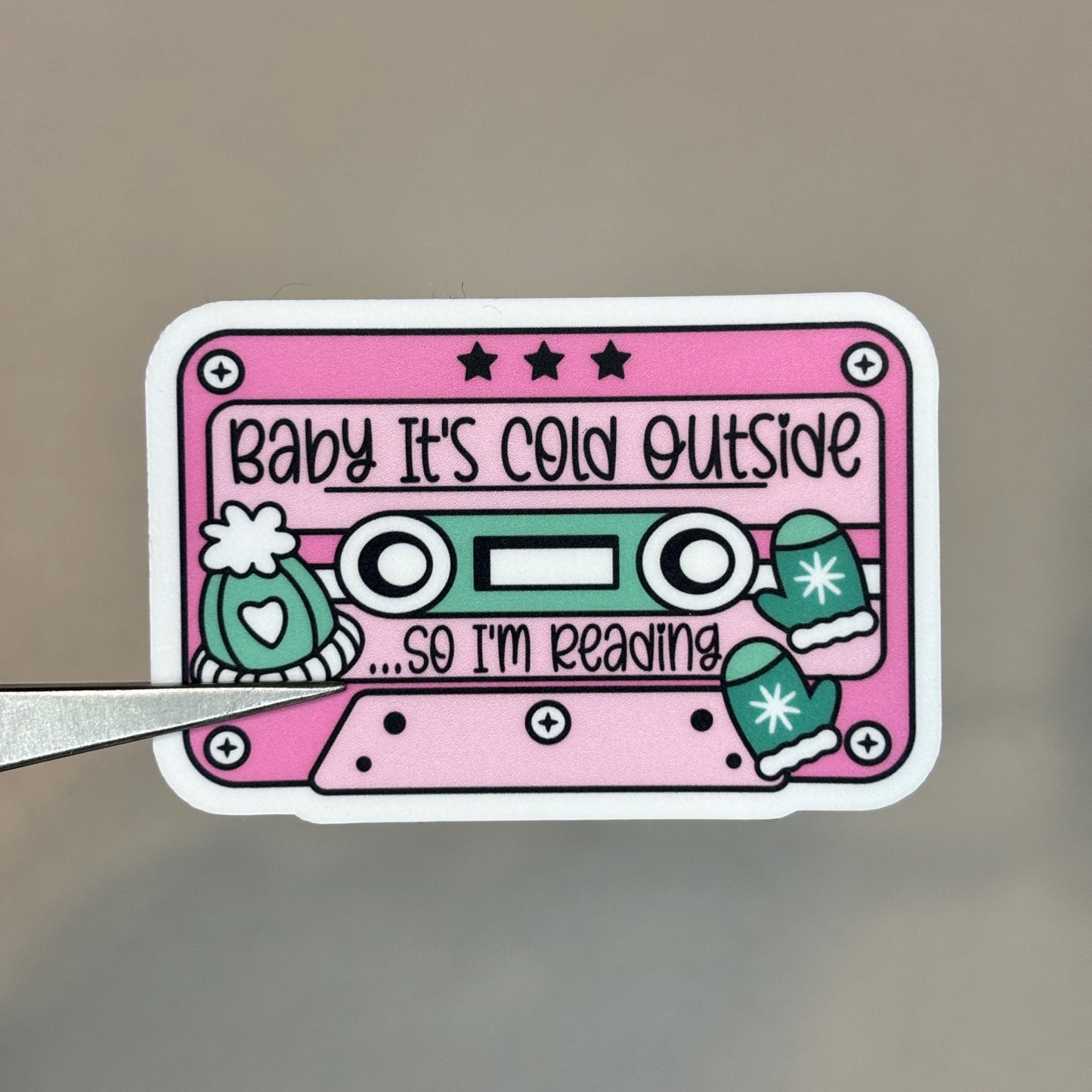 Holiday Bookish Cassette Sticker