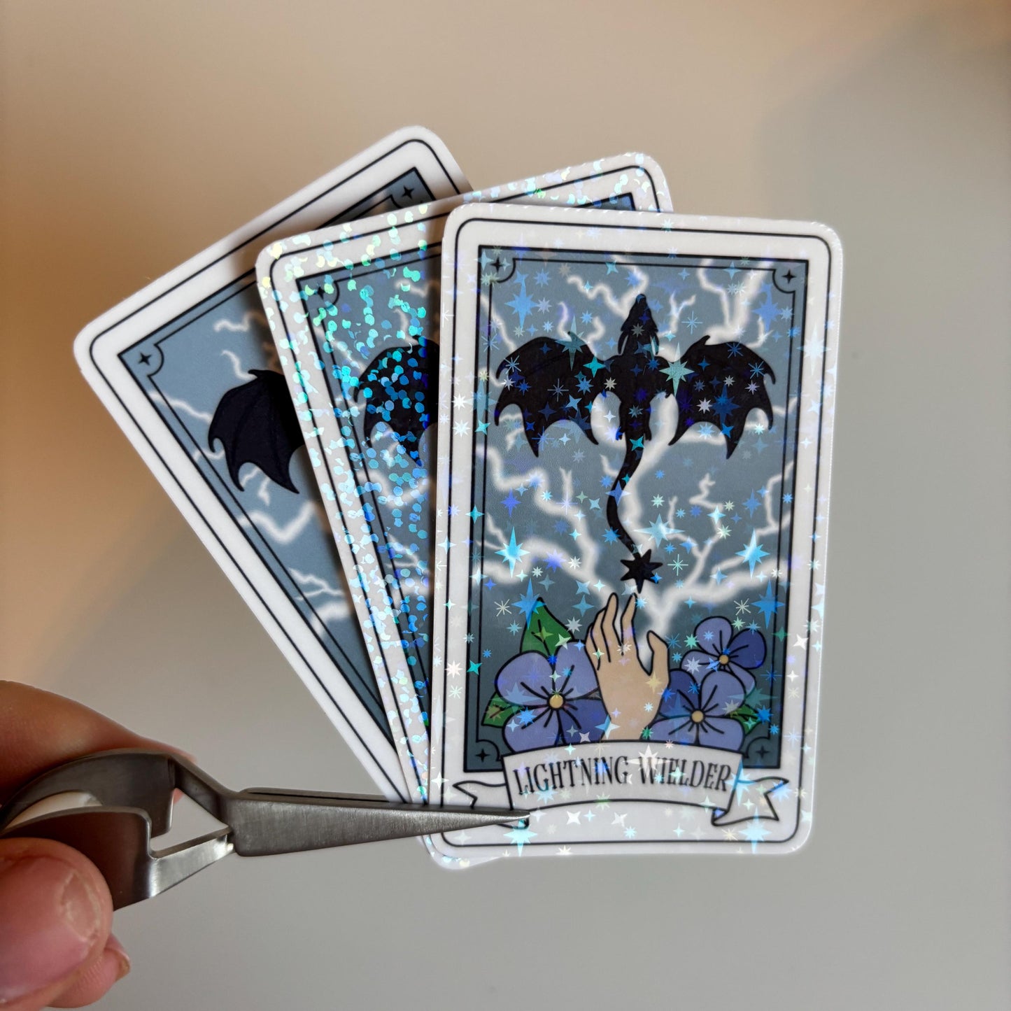 Lightning Wielder Tarot Card Sticker