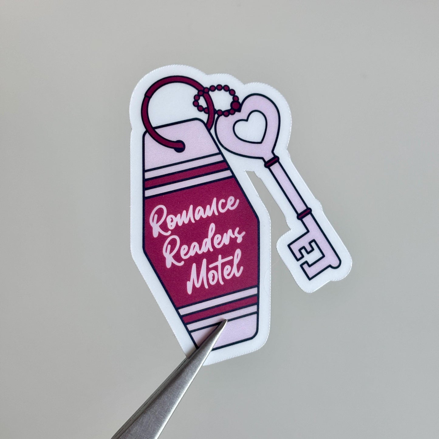 Romance Reader Motel Keychain Sticker