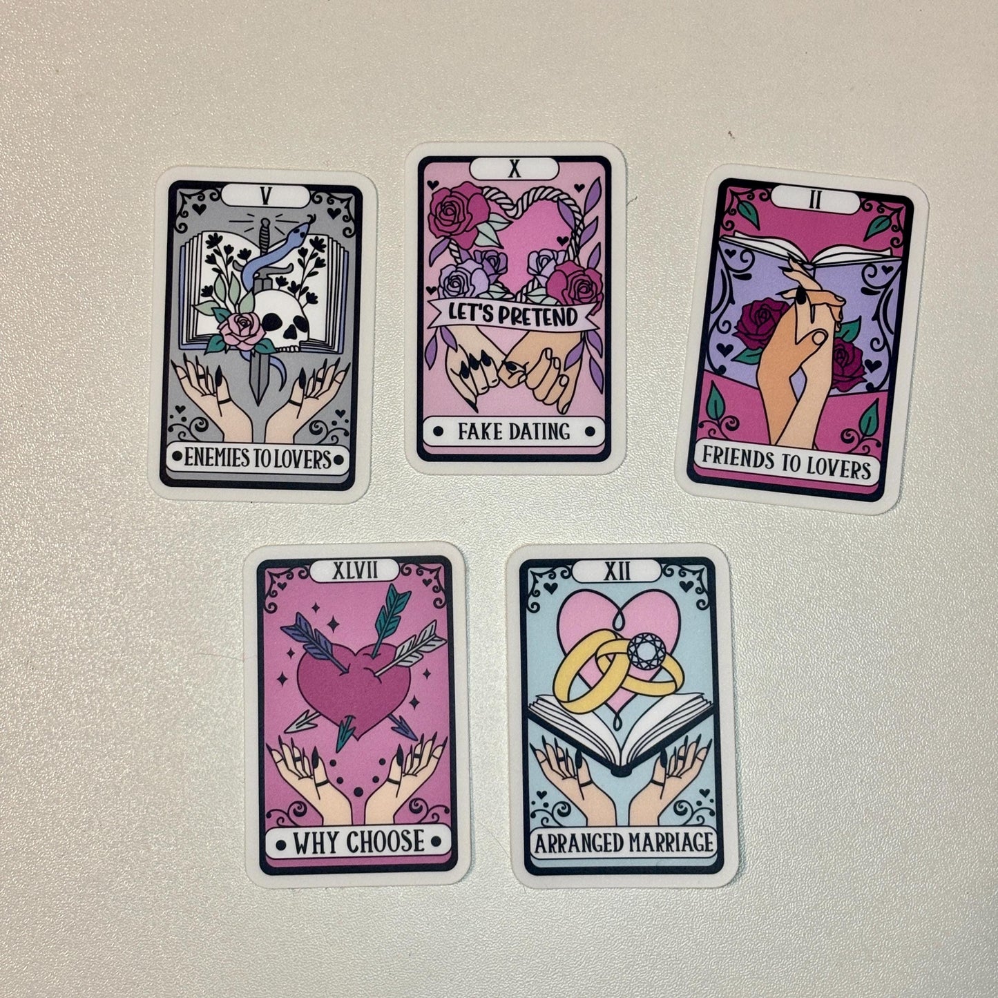 The Dark Romance Tropes Tarot Card Sticker