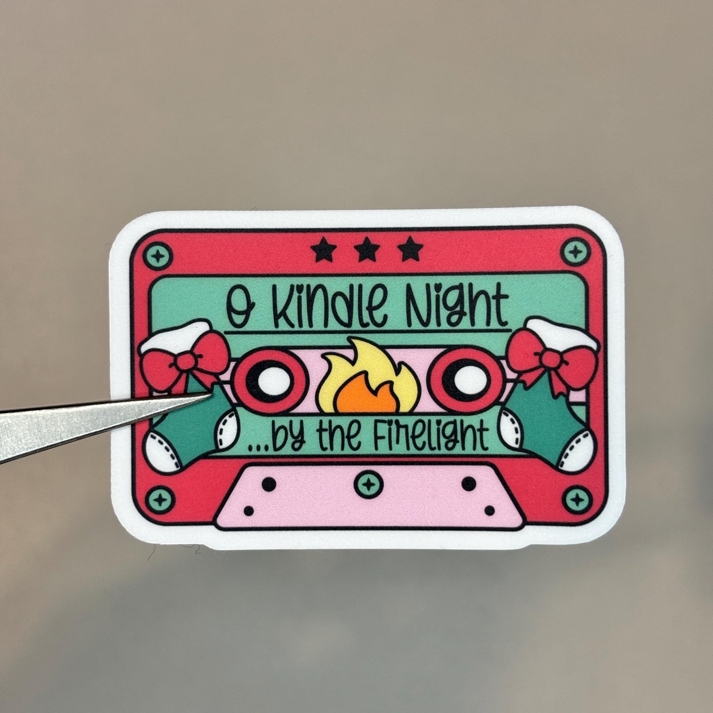 Holiday Bookish Cassette Sticker