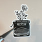 Floral Typewriter Sticker