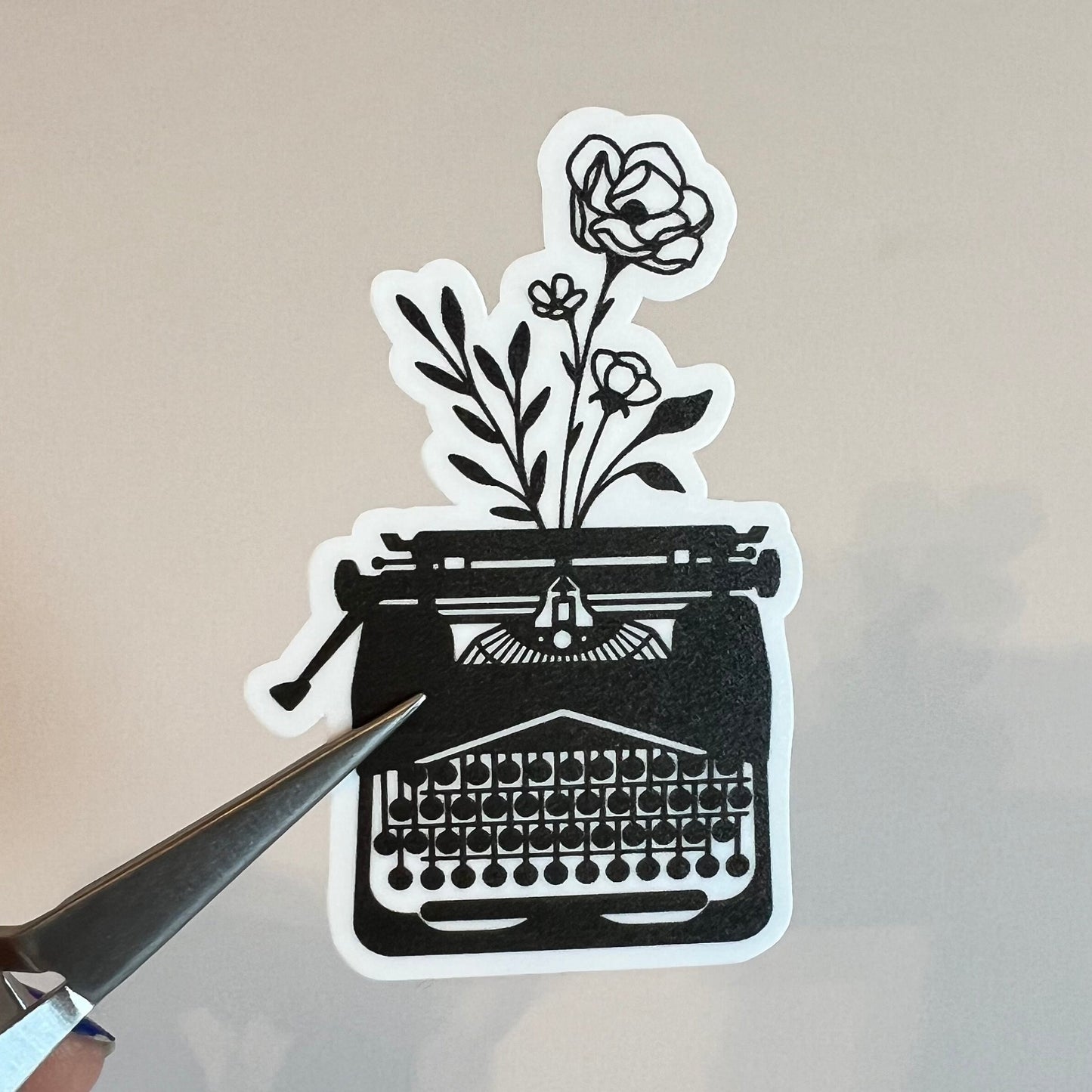 Floral Typewriter Sticker