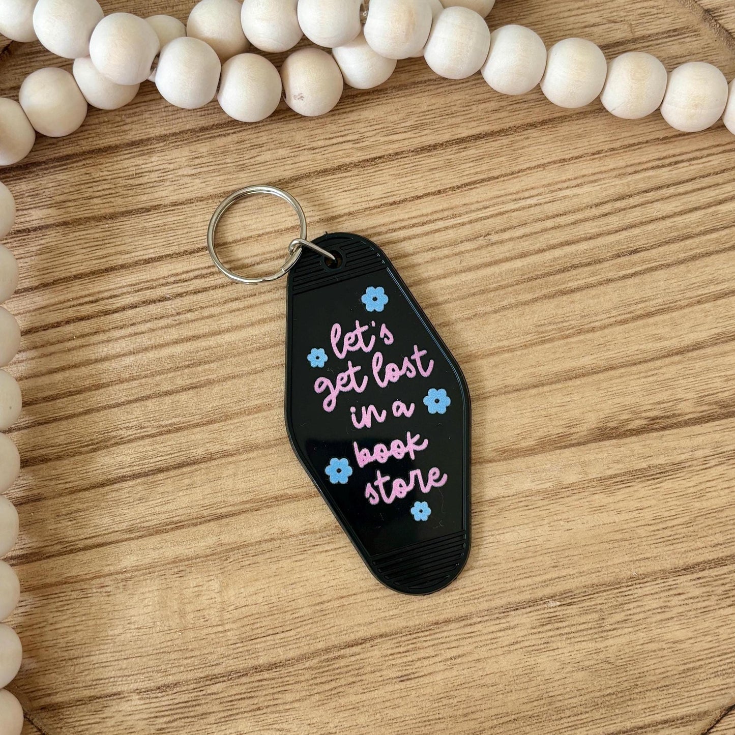 Let's Get Lost In A Bookstore Vintage Keychain | Bookish | Motel Keychain | Gifts