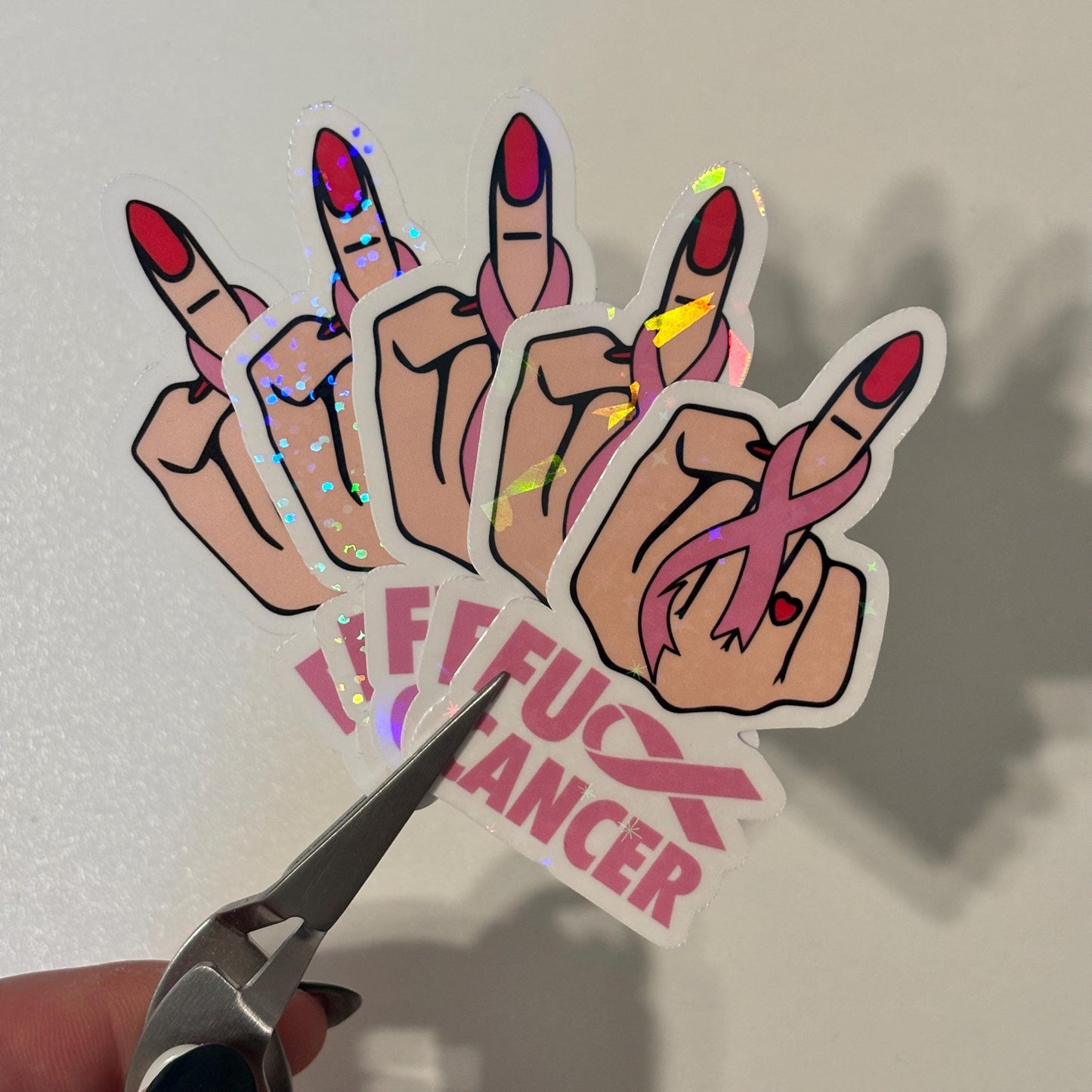 F*ck Cancer Middle Finger Sticker