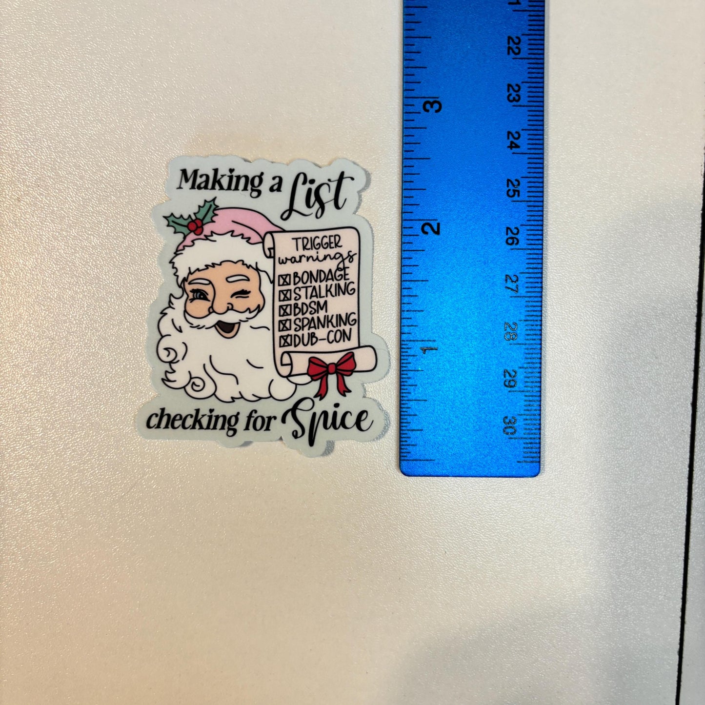 Spicy Book Santa List Sticker