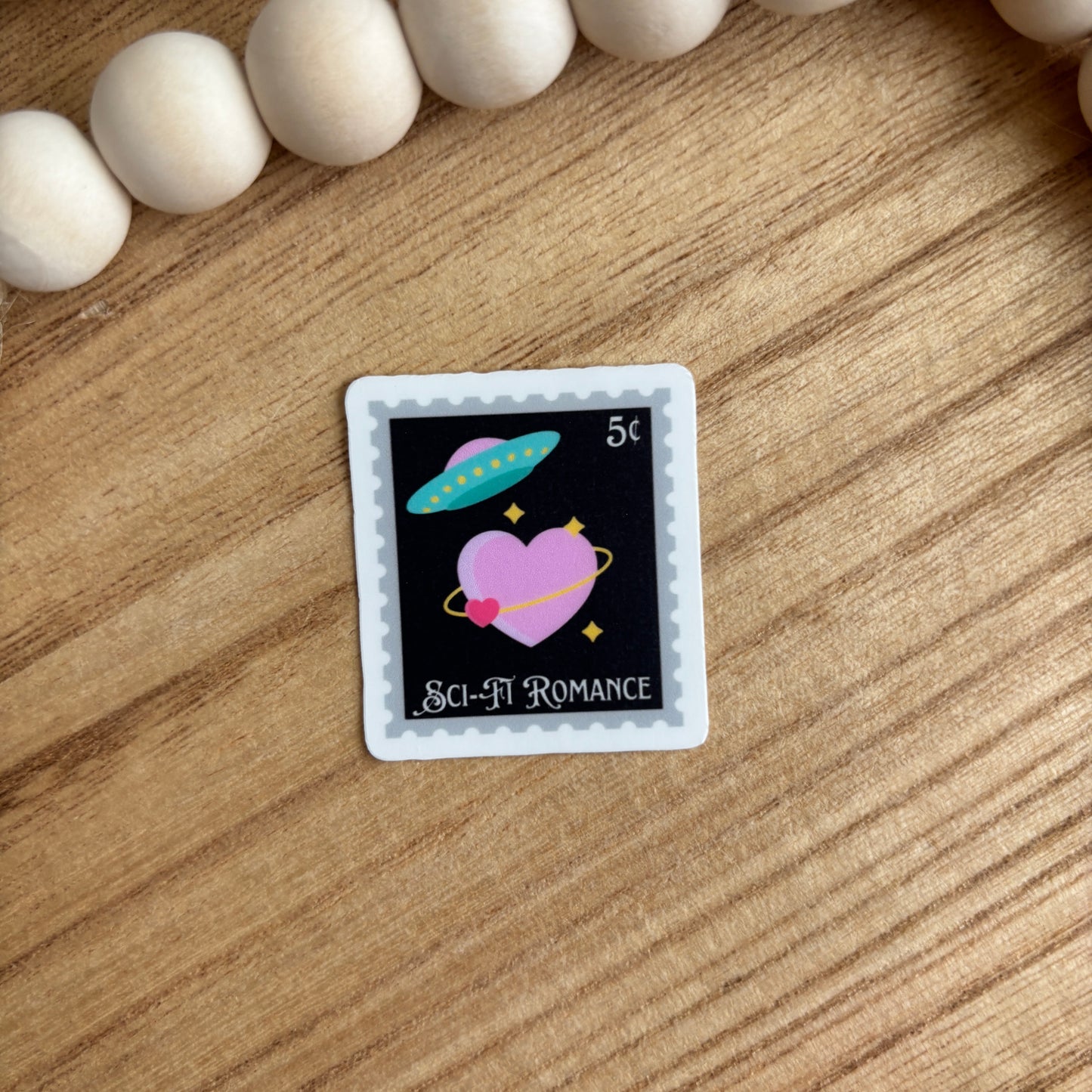 Sci-Fi Romance Book Trope Stamp Sticker