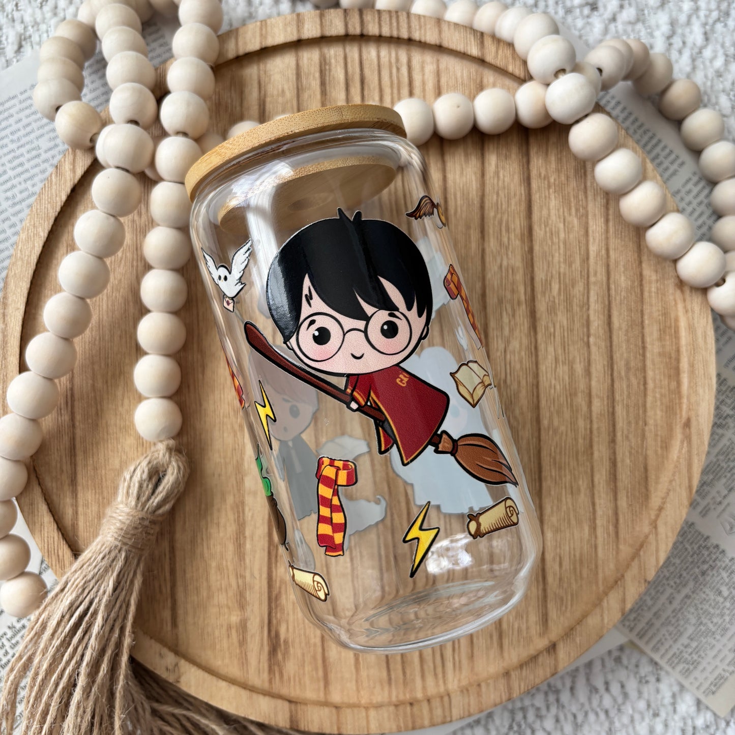 16 oz Cute Harry Potter Glass Can