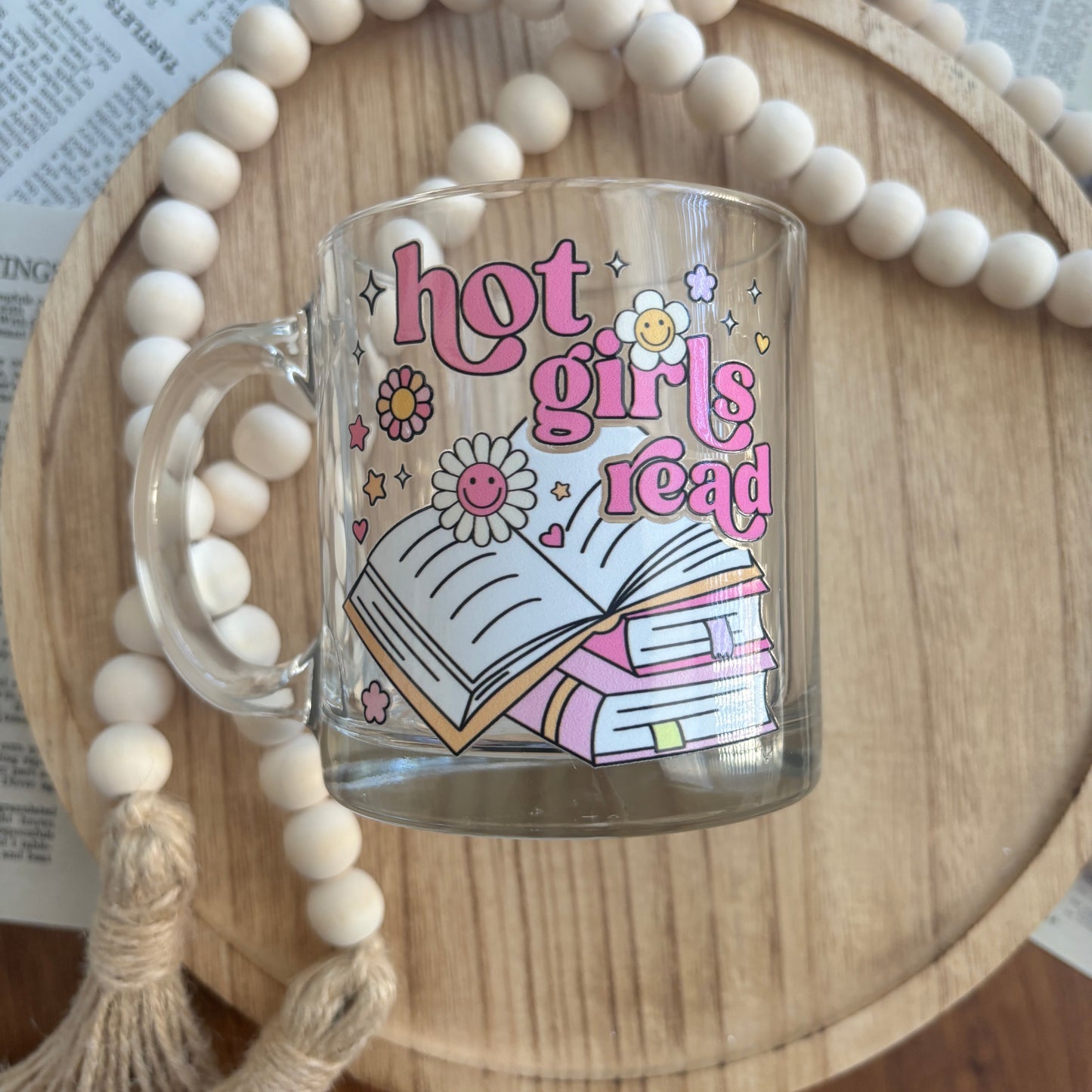 Hot Girls Read Glass Mug - 13oz