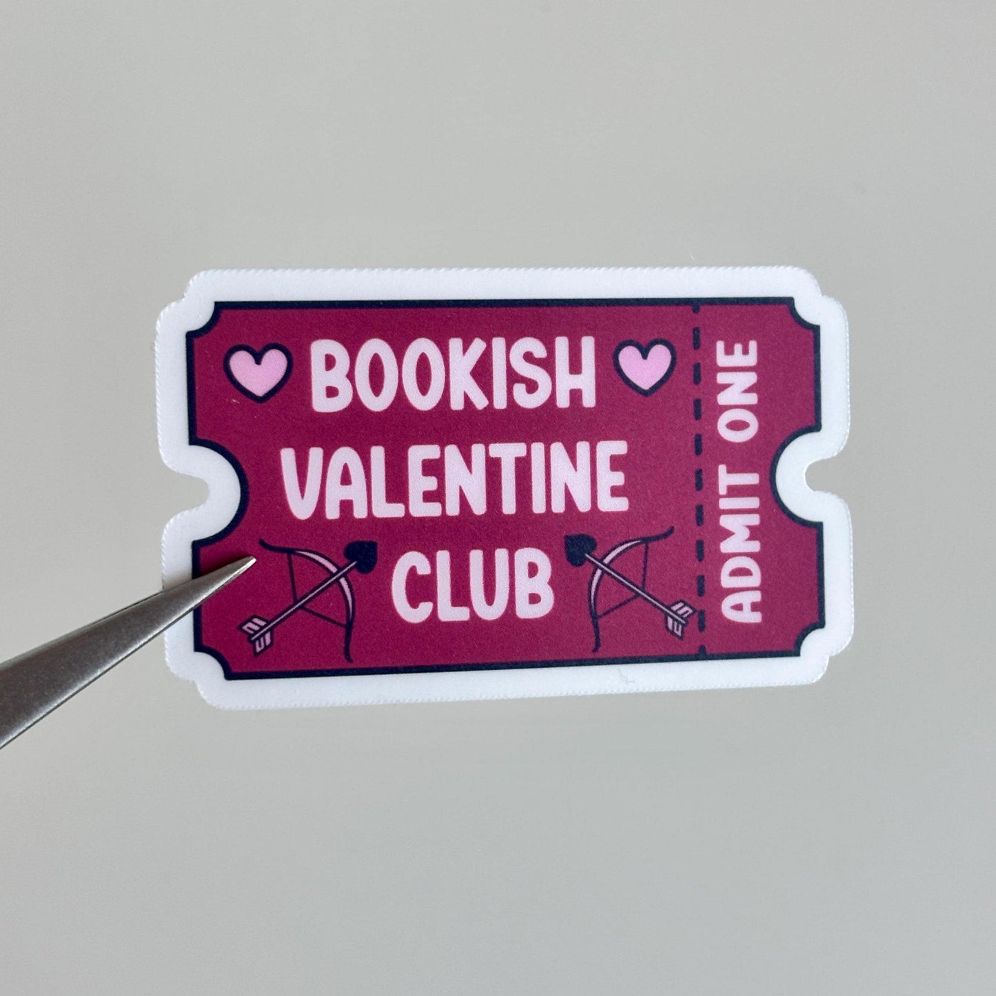 Bookish Valentine's Day Ticket Sticker