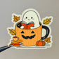 Bookish Ghost in Pumpkin Sticker