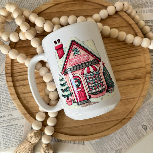 Winter Bookshop Ceramic Mug