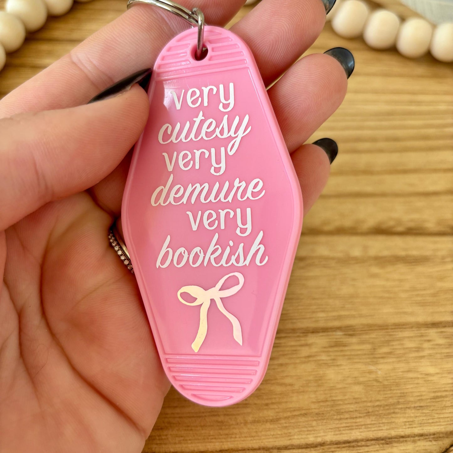 Very Cutesy Very Demure Very Bookish Vintage Keychain | Motel Keychain | Cute | Retro | Gifts