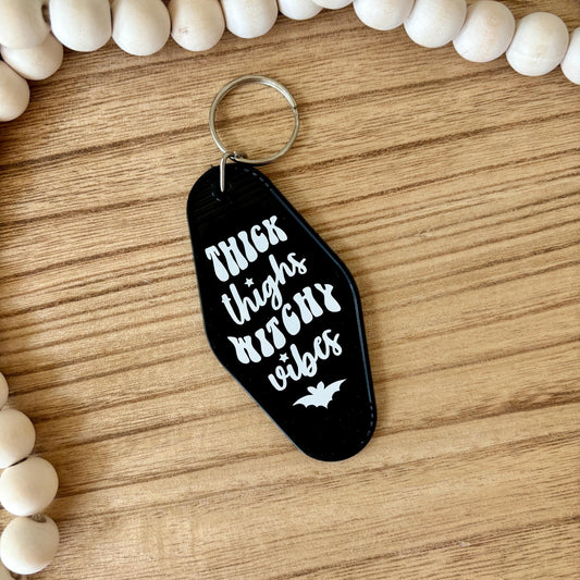 Thick Thighs Witchy Vibes Vintage Keychain