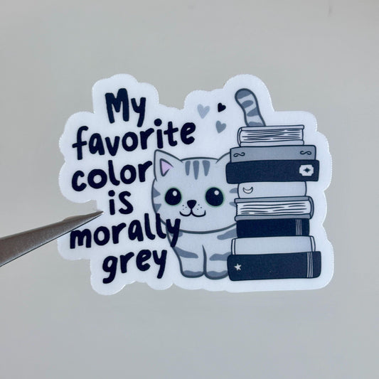 My Favorite Color Is Morally Grey Kitty Sticker