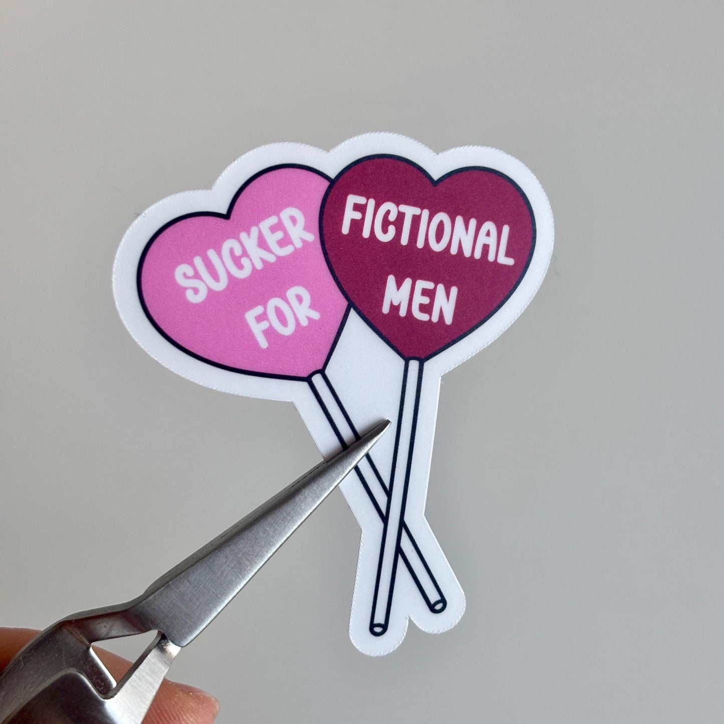 Bookish Valentine's Day Sucker Sticker