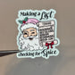 Spicy Book Santa List Sticker