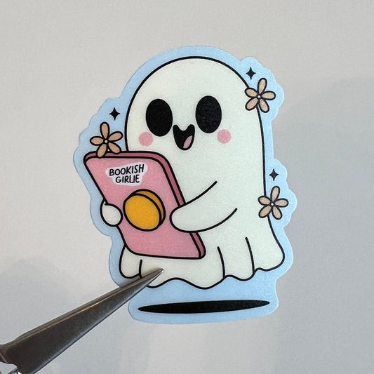 Bookish Girlie Ghost Sticker