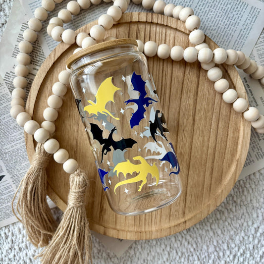 16oz Fantasy Dragons Glass Can