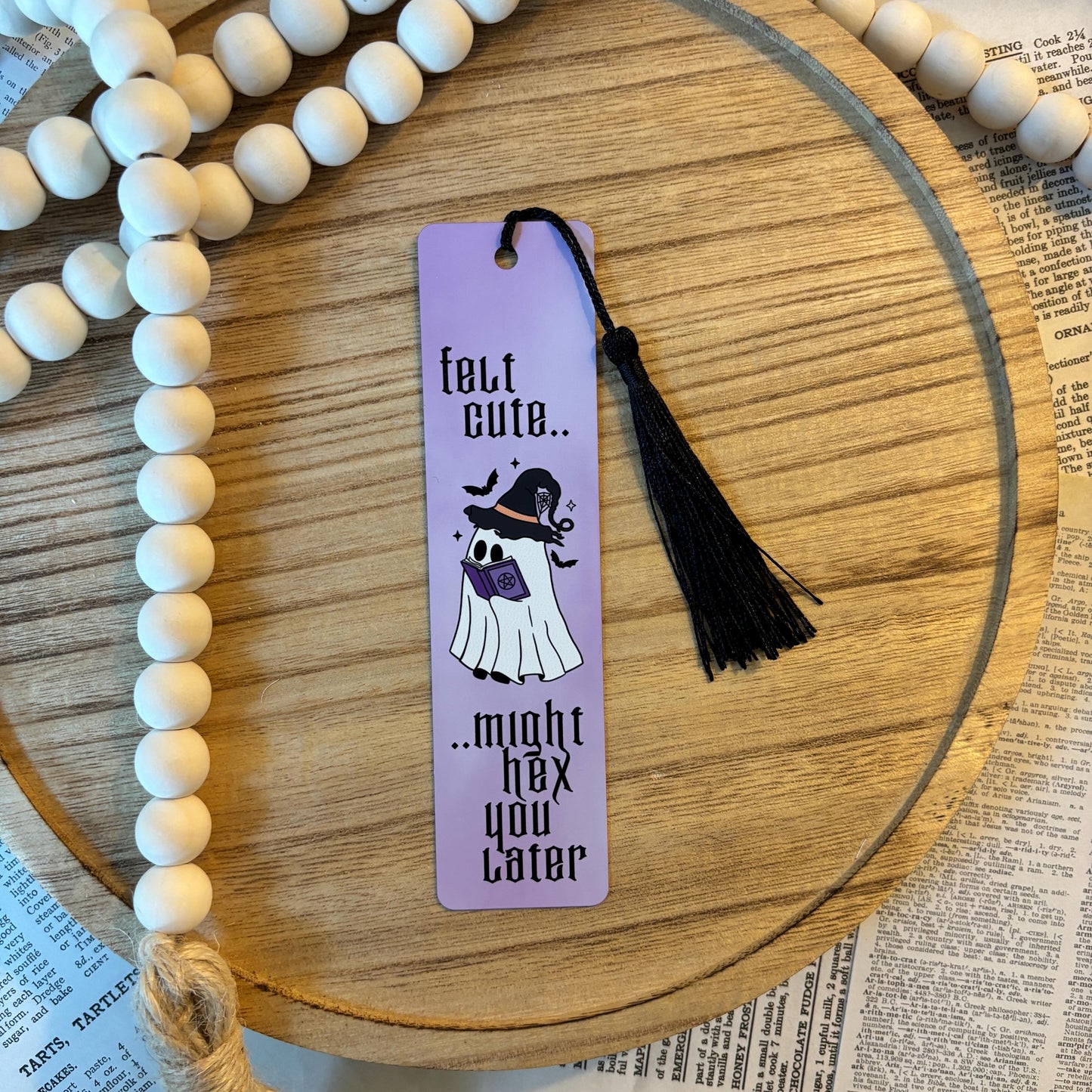 Felt Cute Ghost Metal Bookmark