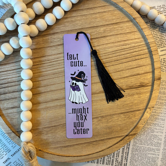 Felt Cute Ghost Metal Bookmark